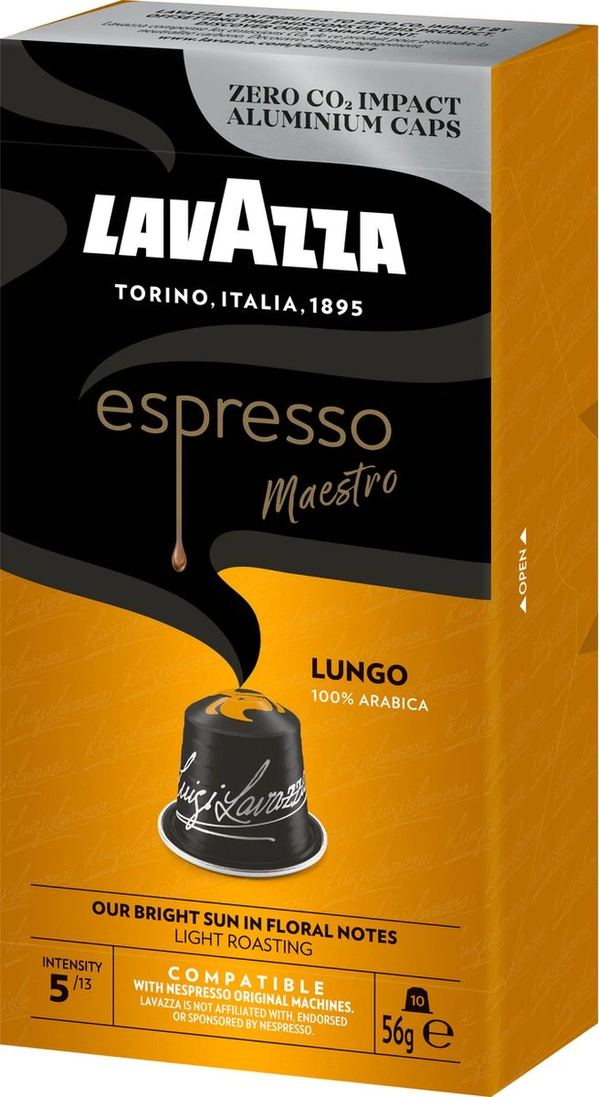 Lavazza Espresso Lungo - Aluminium Nespresso Capsules - 10 Stuks 8 Lavazza Espresso Lungo - Aluminium Nespresso Capsules - 10 Stuks - Afbeelding 6