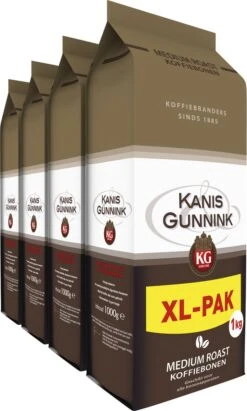 Nieuwe Producten 21 Kanis & Gunnink Medium Roast Koffiebonen - 4 X 1000 Gram - Voordeelverpakking