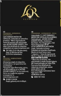 L'OR Espresso Ristretto Koffiecups - Intensiteit 11/12 - 4 X 40 Capsules 21 L'OR Espresso Ristretto Koffiecups - Intensiteit 11/12 - 4 X 40 Capsules -Koffieproducten 764x1200