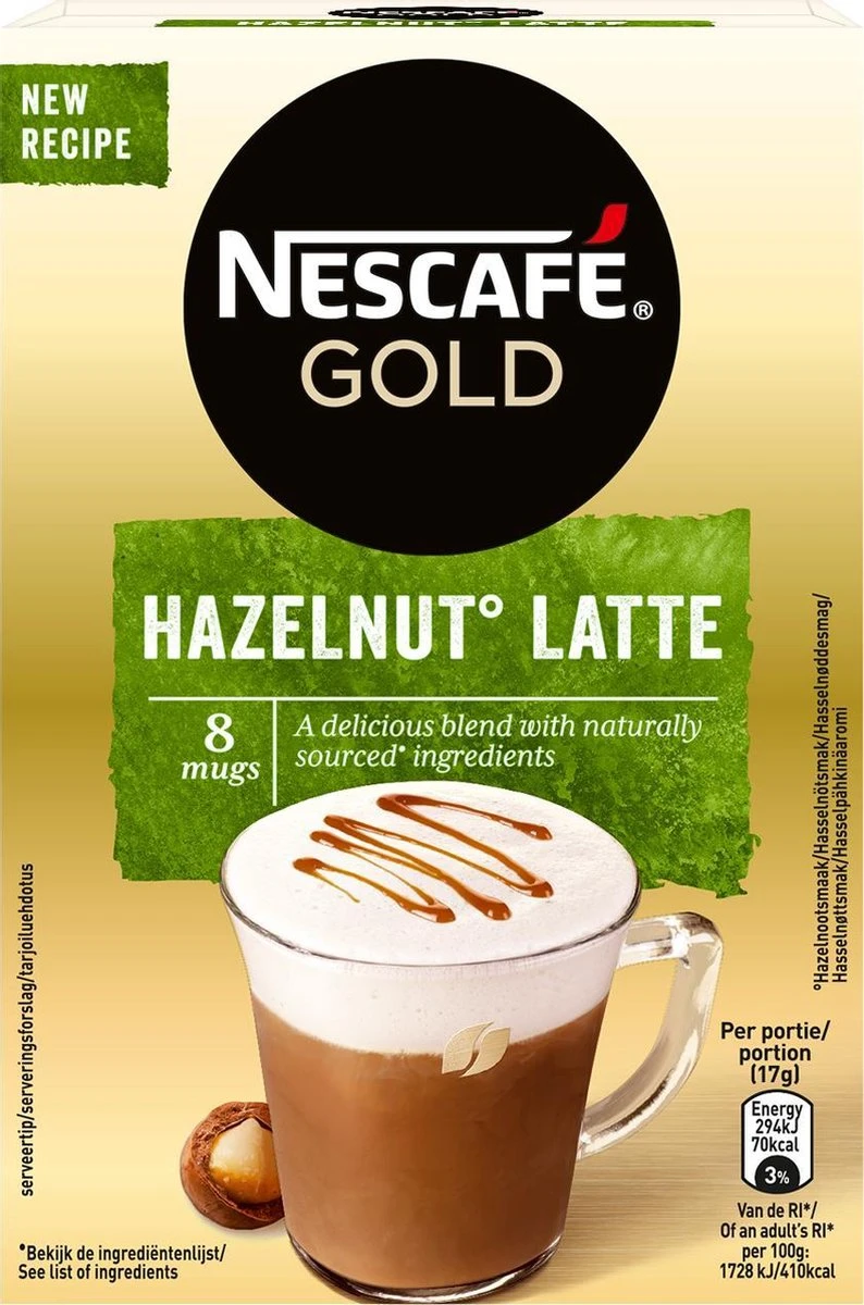 Nescafé Gold Hazelnoot Latte Oploskoffie - 6 Doosjes à 8 Zakjes 4 Nescafé Gold Hazelnoot Latte Oploskoffie - 6 Doosjes à 8 Zakjes - Afbeelding 2