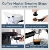 Automatic 2- Cup 20-bar Espresso Machine With Milk Frother, 1.8L Water Tank -Koffieproducten Automatic 2 Cup 20 bar Espresso Machine with Milk Frother2C 1.8L Water Tank