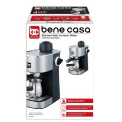 Bene Casa 4-cup Stainless-steel Espresso Maker With Steam Frother Function, Cappuccino Maker, - 4-Cup Steam Espresso 9 Bene Casa 4-cup Stainless-steel Espresso Maker With Steam Frother Function, Cappuccino Maker, - 4-Cup Steam Espresso -Koffieproducten Bene Casa 4 cup stainless steel espresso maker with steam frother function2C cappuccino maker2C 2