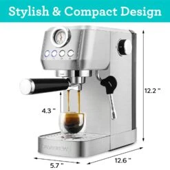 CASABREWS 20-Bar Espresso Coffee Machine With Powerful Steam Wand 15 CASABREWS 20-Bar Espresso Coffee Machine With Powerful Steam Wand -Koffieproducten CASABREWS 20 Bar Espresso Coffee Machine with Powerful Steam Wand 6