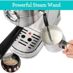 CASABREWS CM5418 Espresso Machine 20Bar Steam Milk Frothing Machine -Koffieproducten CASABREWS CM5418 Espresso Machine 20Bar with Stainless Steel Milk Frother 3