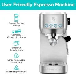 Casabrews 20-Bar Espresso Coffee Machine With Space Saving Design 10 Casabrews 20-Bar Espresso Coffee Machine With Space Saving Design -Koffieproducten Casabrews 20 Bar Espresso Coffee Machine with Space Saving Design 2