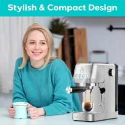 Casabrews 20-Bar Espresso Coffee Machine With Space Saving Design