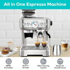 Casabrews 5700Gense All-in-One Espresso Machine With Grinding Memory Function -Koffieproducten Casabrews 5700Gense All in One Espresso Machine with Grinding Memory Function 2