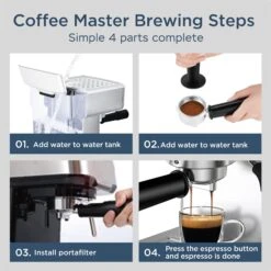 Coffee Maker Espresso Machine 20 Bar With Milk Frother Espresso Maker 24 Coffee Maker Espresso Machine 20 Bar With Milk Frother Espresso Maker -Koffieproducten Coffee Maker Espresso Machine 20 Bar with milk frother Espresso Maker 9