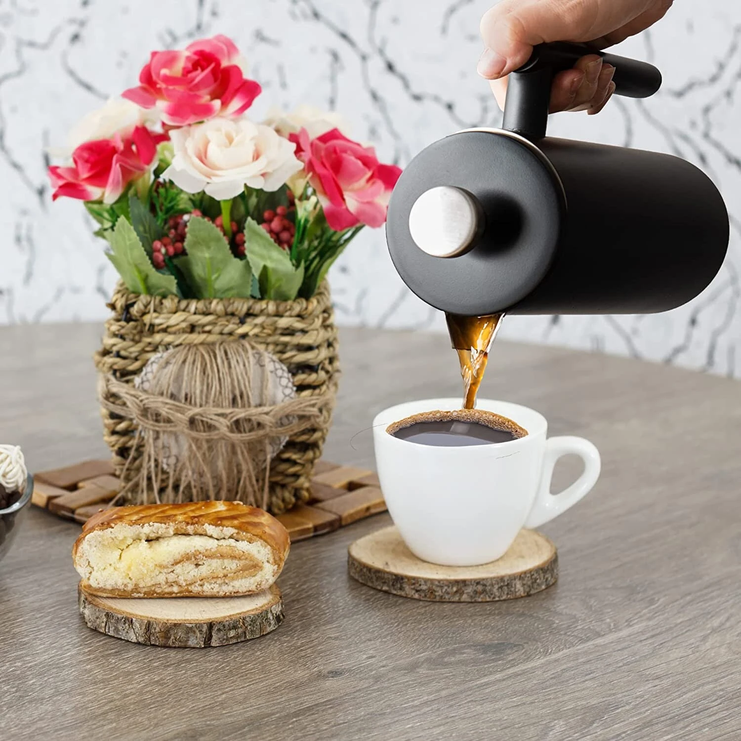 Coffee Maker, Double Wall Metal Insulation 8 Coffee Maker, Double Wall Metal Insulation - Afbeelding 6