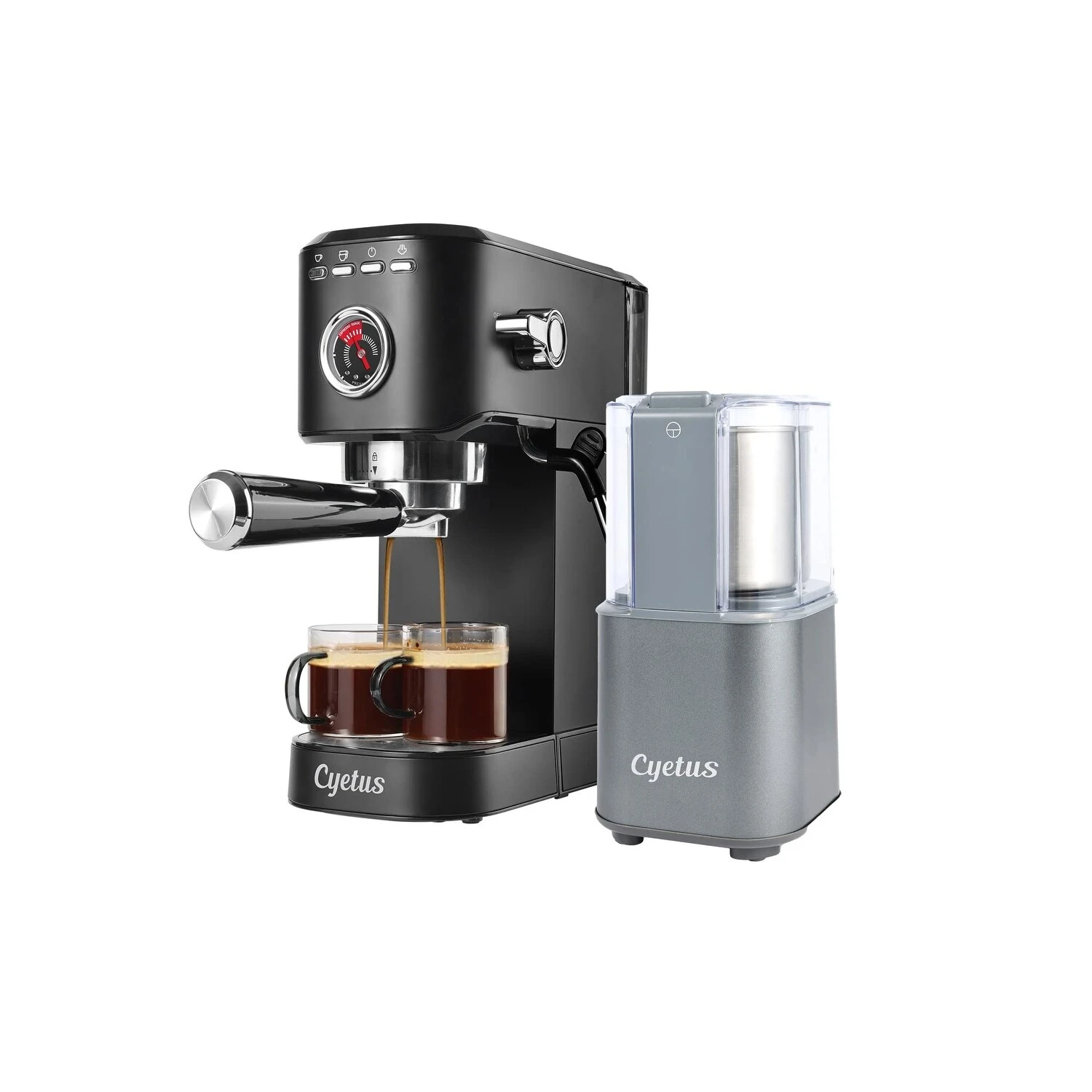 Espresso Machine With Milk Steam Frother Wand And Electric Coffee Bean Grinder With Removable Stainless Steel 4 Espresso Machine With Milk Steam Frother Wand And Electric Coffee Bean Grinder With Removable Stainless Steel - Afbeelding 2