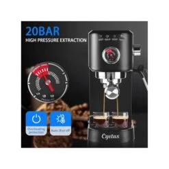 Espresso Machine With Milk Steam Frother Wand And Electric Coffee Bean Grinder With Removable Stainless Steel 13 Espresso Machine With Milk Steam Frother Wand And Electric Coffee Bean Grinder With Removable Stainless Steel -Koffieproducten Espresso Machine with Milk Steam Frother Wand and Electric Coffee Bean Grinder with Removable Stainless Steel 5