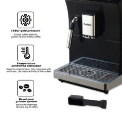Espresso Machine With Stainless Steel Cup Warmer Function And Automatically Alarm, Steam Tube, Milk Foam Function 20 Espresso Machine With Stainless Steel Cup Warmer Function And Automatically Alarm, Steam Tube, Milk Foam Function -Koffieproducten Espresso Machine with Stainless Steel Cup Warmer Function and Automatically Alarm2C Steam Tube2C Milk Foam Function 3