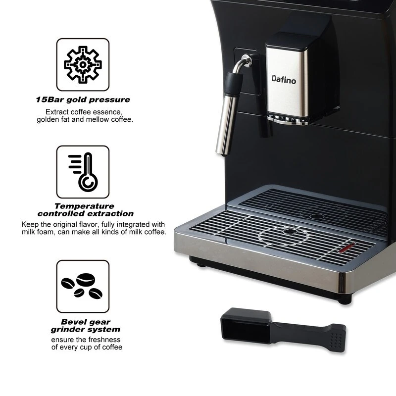 Espresso Machine With Stainless Steel Cup Warmer Function And Automatically Alarm, Steam Tube, Milk Foam Function 6 Espresso Machine With Stainless Steel Cup Warmer Function And Automatically Alarm, Steam Tube, Milk Foam Function - Afbeelding 4