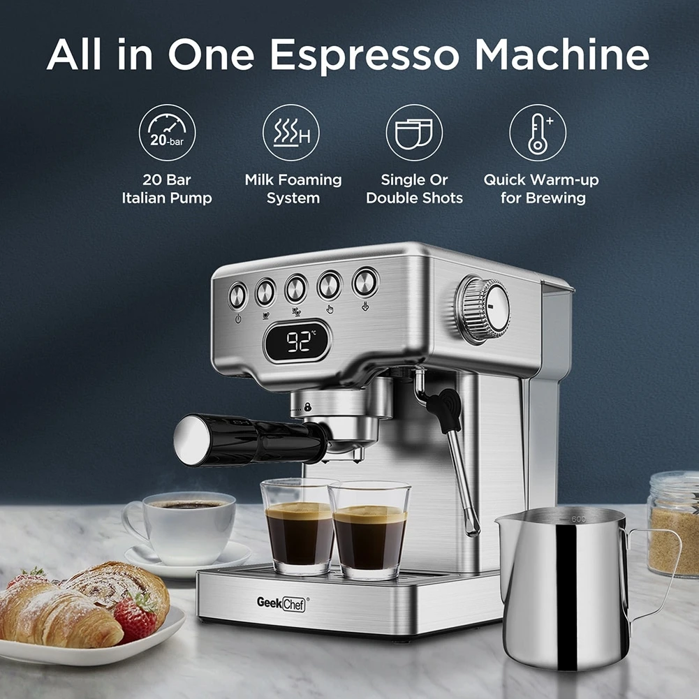 Espresso Machine,20 Bar Espresso Machine With Milk Frother 4 Espresso Machine,20 Bar Espresso Machine With Milk Frother - Afbeelding 2