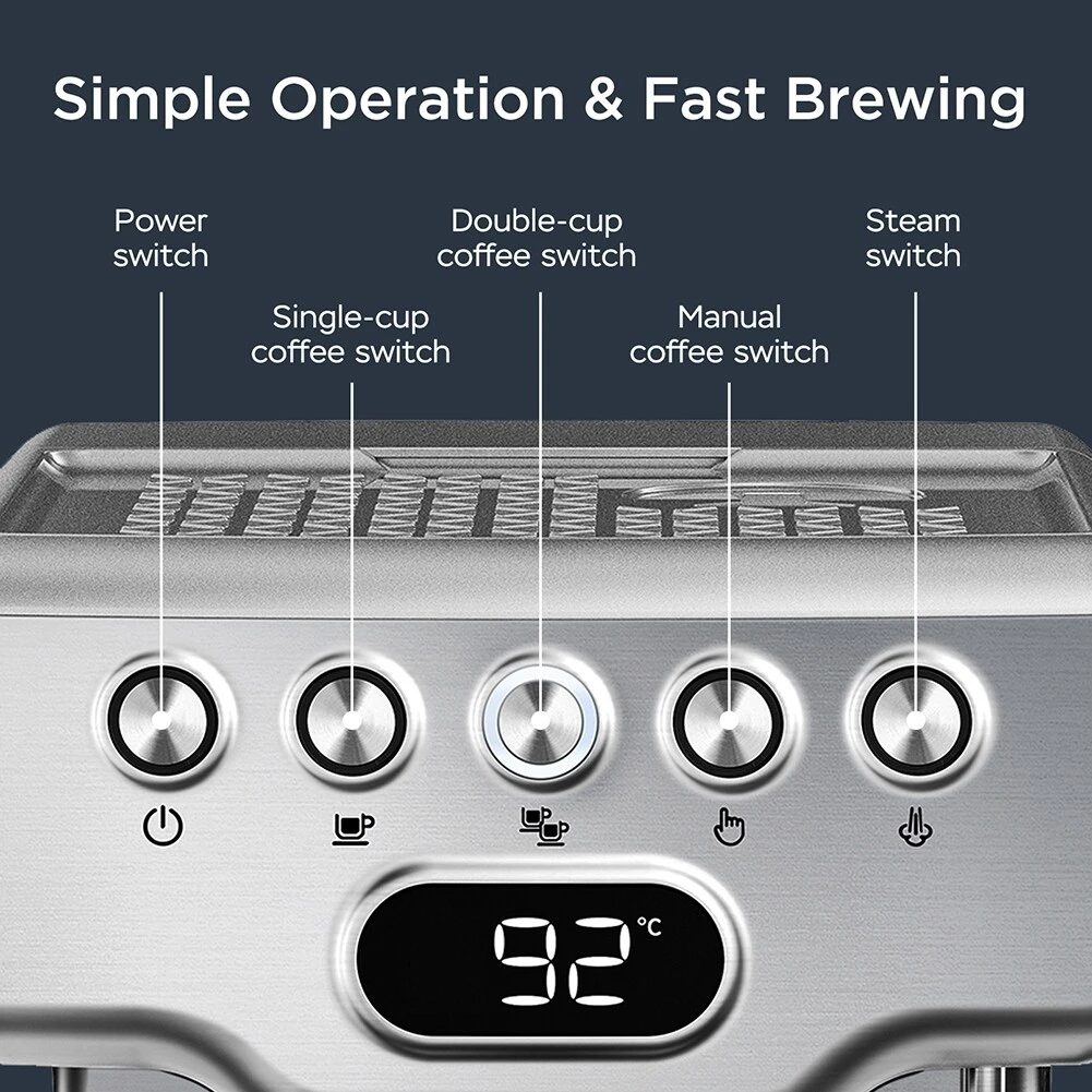 Espresso Machine,20 Bar Espresso Machine With Milk Frother 5 Espresso Machine,20 Bar Espresso Machine With Milk Frother - Afbeelding 3