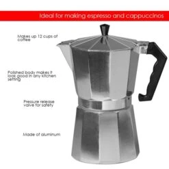 Home Basics Aluminum 12-cup Espresso Maker 6 Home Basics Aluminum 12-cup Espresso Maker -Koffieproducten Home Basics Aluminum 12 cup Espresso Maker 2