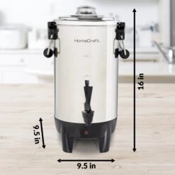 HomeCraft Quick-Brewing 1000-Watt Automatic 30-Cup Coffee Urn - Stainless Steel - 30 Cups - 30 Cups -Koffieproducten HomeCraft HCCU30SS Quick Brewing 1000 Watt Automatic 30 Cup Coffee Urn Stainless Steel 3