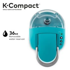 K-Compact Single-Serve K-Cup Pod Coffee Maker, Turquoise -Koffieproducten K Compact Single Serve K Cup Pod Coffee Maker2C Turquoise 6