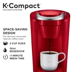 K-Compact Single-Serve K-Cup Pod Coffee Maker, Turquoise -Koffieproducten K Compact Single Serve K Cup Pod Coffee Maker2C Turquoise 9