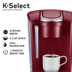 K-Select Single-Serve K-Cup Pod Coffee Maker, Vintage Red 11 K-Select Single-Serve K-Cup Pod Coffee Maker, Vintage Red -Koffieproducten K Select Single Serve K Cup Pod Coffee Maker2C Vintage Red 2
