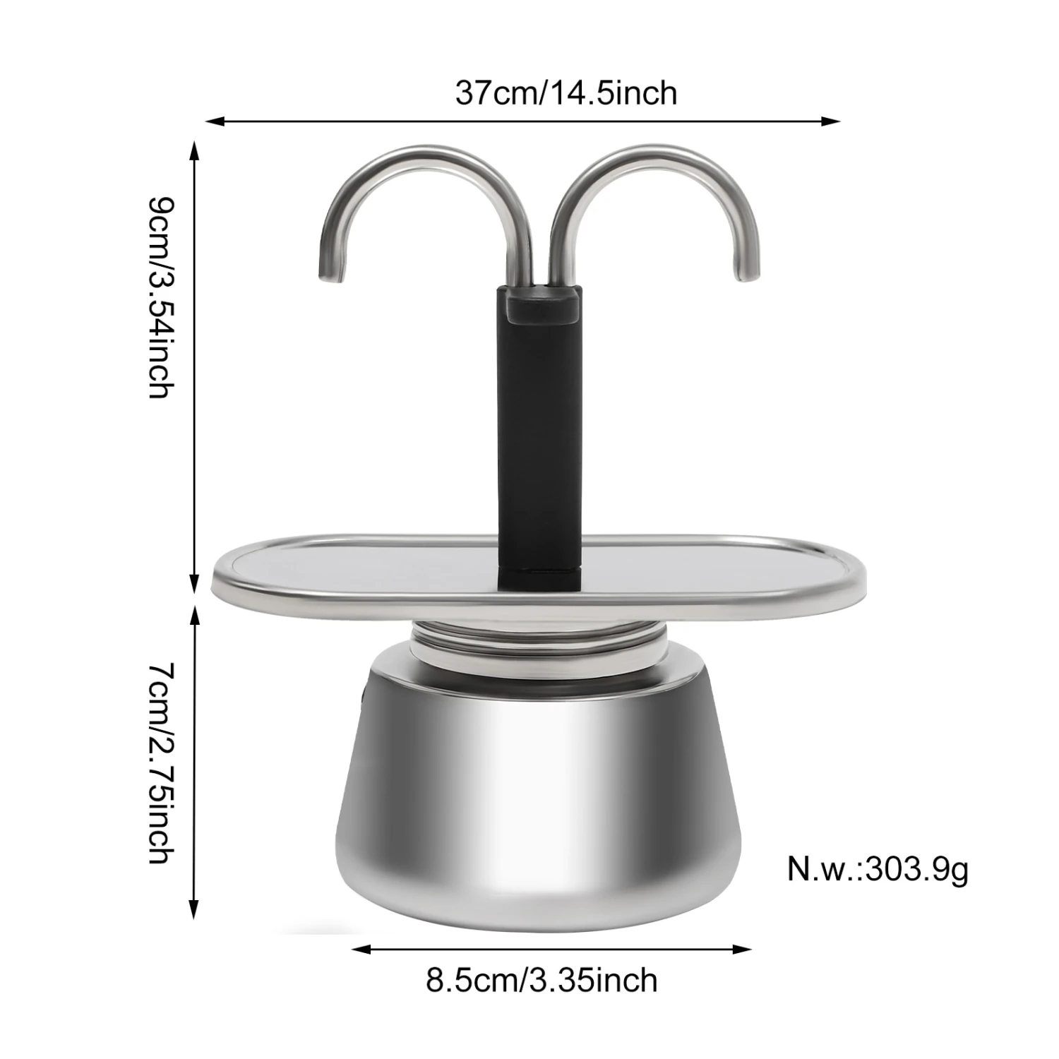 Mini 2-Cup Moka Pot Espresso Coffee Maker 6 Mini 2-Cup Moka Pot Espresso Coffee Maker - Afbeelding 4