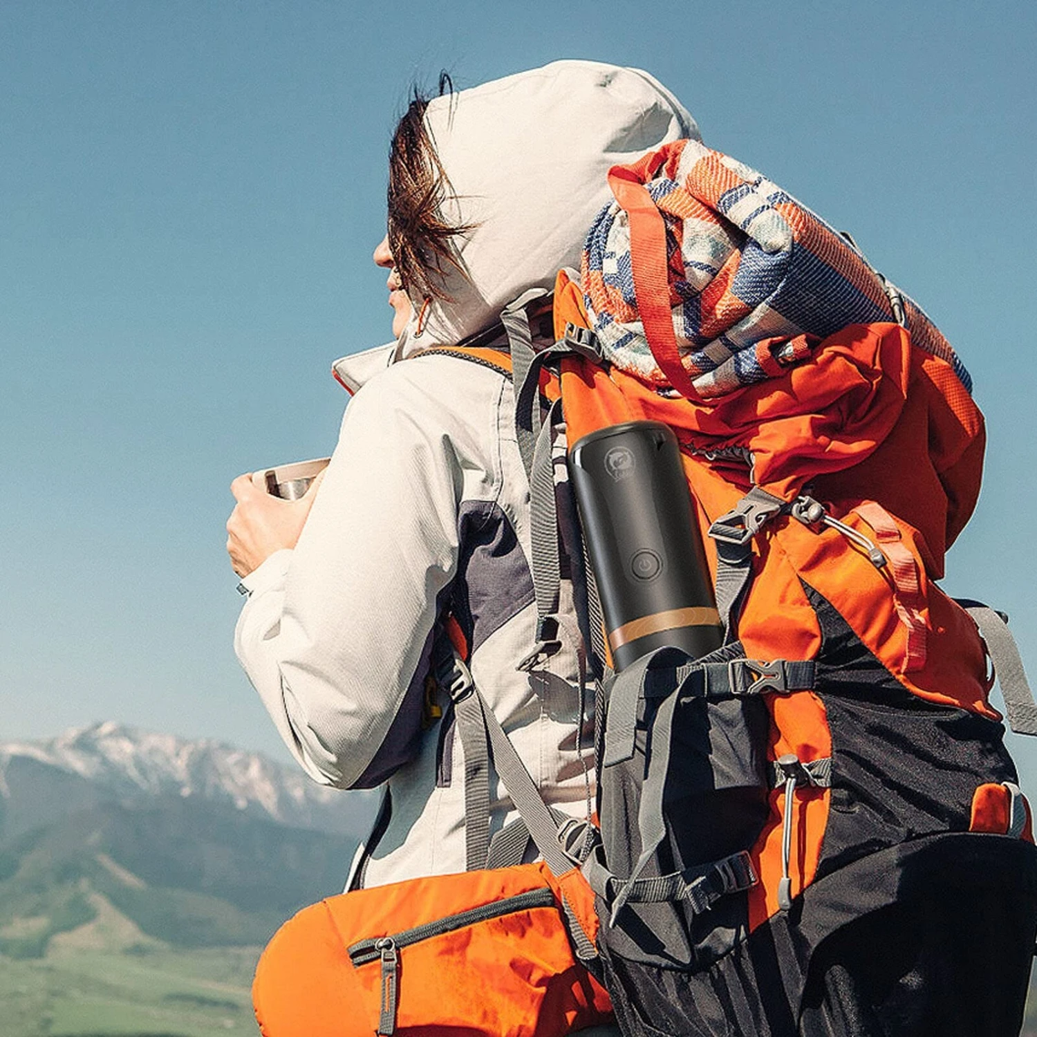 Portable Coffee Maker, 1200mAh Glass Closed Lid 120ml Water Mini Coffee Brewer 6 Portable Coffee Maker, 1200mAh Glass Closed Lid 120ml Water Mini Coffee Brewer - Afbeelding 4