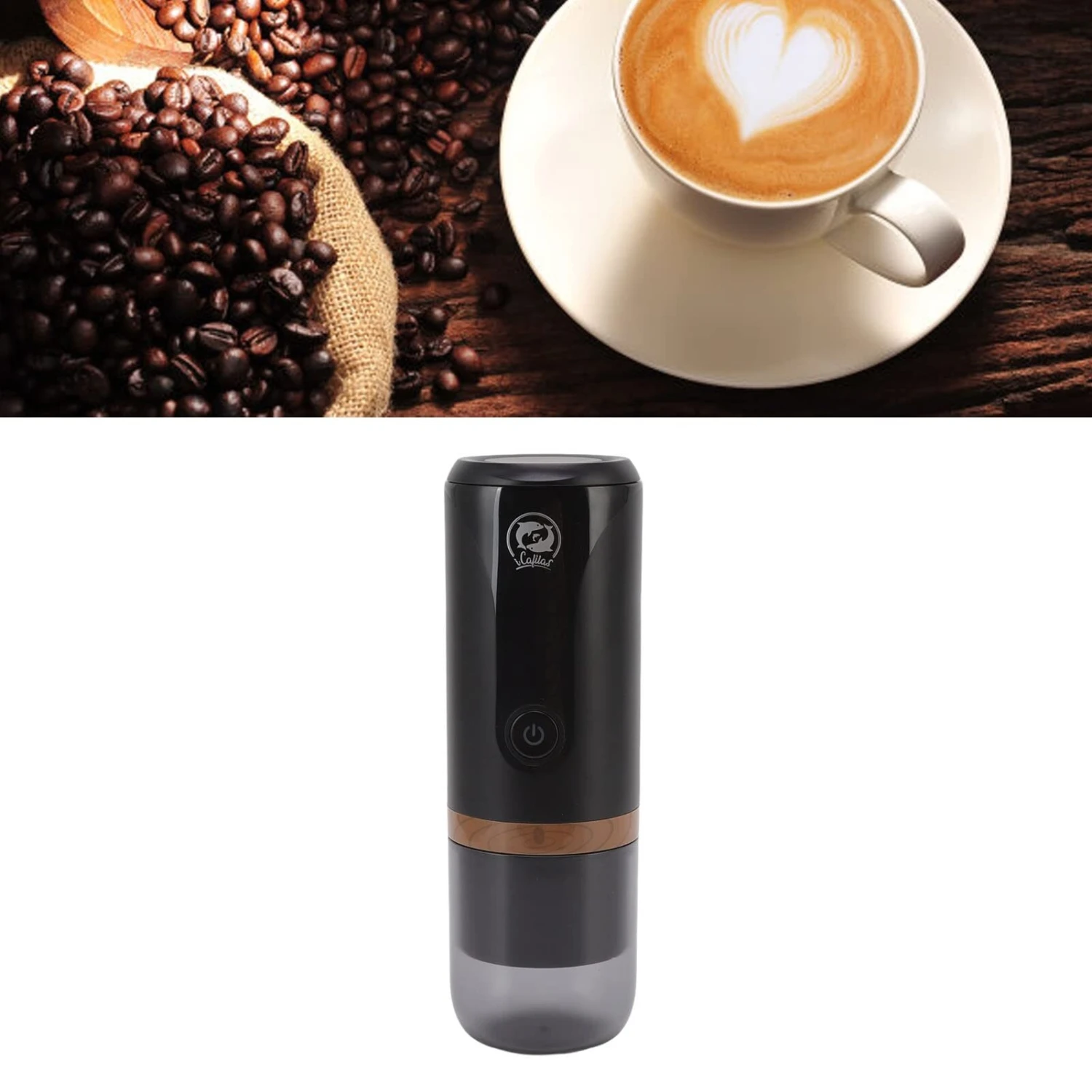 Portable Coffee Maker, 1200mAh Glass Closed Lid 120ml Water Mini Coffee Brewer 7 Portable Coffee Maker, 1200mAh Glass Closed Lid 120ml Water Mini Coffee Brewer - Afbeelding 5