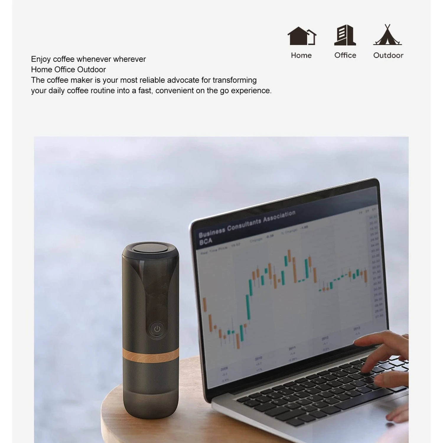 Portable Coffee Maker, 1200mAh Glass Closed Lid 120ml Water Mini Coffee Brewer 8 Portable Coffee Maker, 1200mAh Glass Closed Lid 120ml Water Mini Coffee Brewer - Afbeelding 6