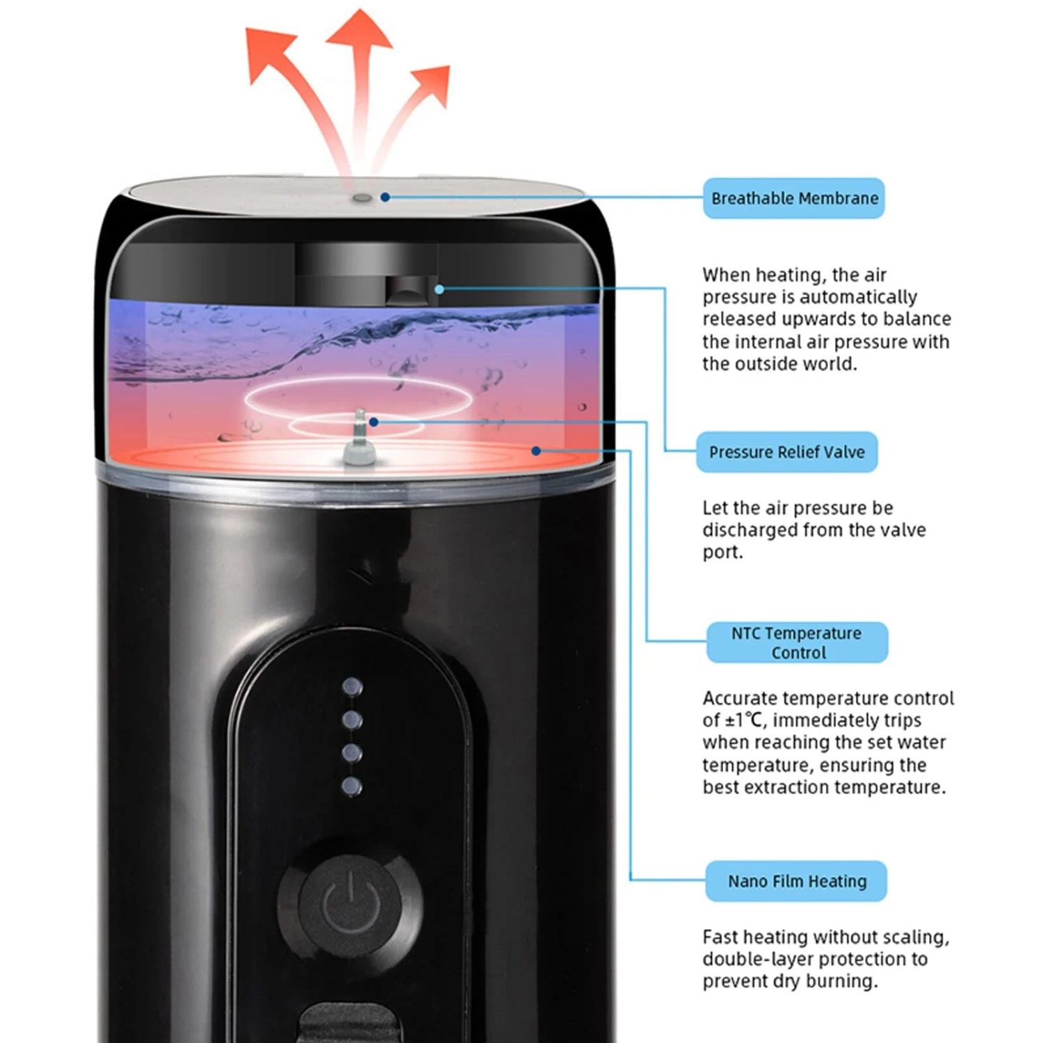 Portable Coffee Maker, Electric Coffee Machine With Self-Heating, 18 Bar Mini Coffee Maker, Travel Coffee Machine 3 Portable Coffee Maker, Electric Coffee Machine With Self-Heating, 18 Bar Mini Coffee Maker, Travel Coffee Machine