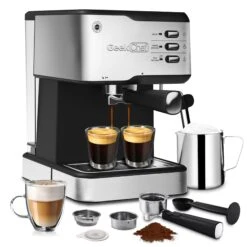 Pump Espresso Machine, W/ Capsules Filter And Milk Frother Steam Wand -Koffieproducten Pump Espresso Machine2C W Capsules Filter and Milk Frother Steam Wand 2