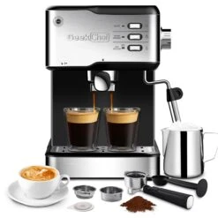 Pump Espresso Machine, W/ Capsules Filter And Milk Frother Steam Wand -Koffieproducten Pump Espresso Machine2C W Capsules Filter and Milk Frother Steam Wand 3