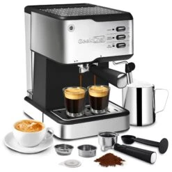 Pump Espresso Machine, W/ Capsules Filter And Milk Frother Steam Wand -Koffieproducten Pump Espresso Machine2C W Capsules Filter and Milk Frother Steam Wand 4