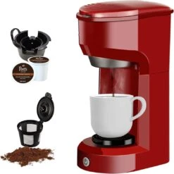 Single Serve Coffee Maker 6-14OZ With Filter Coffee Brewer -Koffieproducten Single Serve Coffee Maker 6 14OZ With Filter Coffee Brewer 11