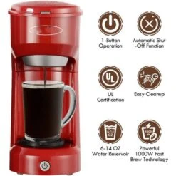 Single Serve Coffee Maker 6-14OZ With Filter Coffee Brewer -Koffieproducten Single Serve Coffee Maker 6 14OZ With Filter Coffee Brewer 12