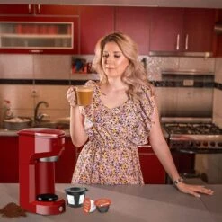 Single Serve Coffee Maker 6-14OZ With Filter Coffee Brewer -Koffieproducten Single Serve Coffee Maker 6 14OZ With Filter Coffee Brewer 13