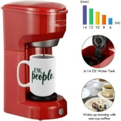 Single Serve Coffee Maker 6-14OZ With Filter Coffee Brewer