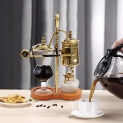 Siphon Coffee Maker Vintage Belgian/Belgium Family Balance Syphon Coffee Brewer, Elegant Double Ridged Fulcrum With Tee Handle -Koffieproducten Siphon Coffee Maker Vintage Belgian Belgium Family Balance Syphon Coffee Brewer2C Elegant Double Ridged Fulcrum with Tee Handle 2