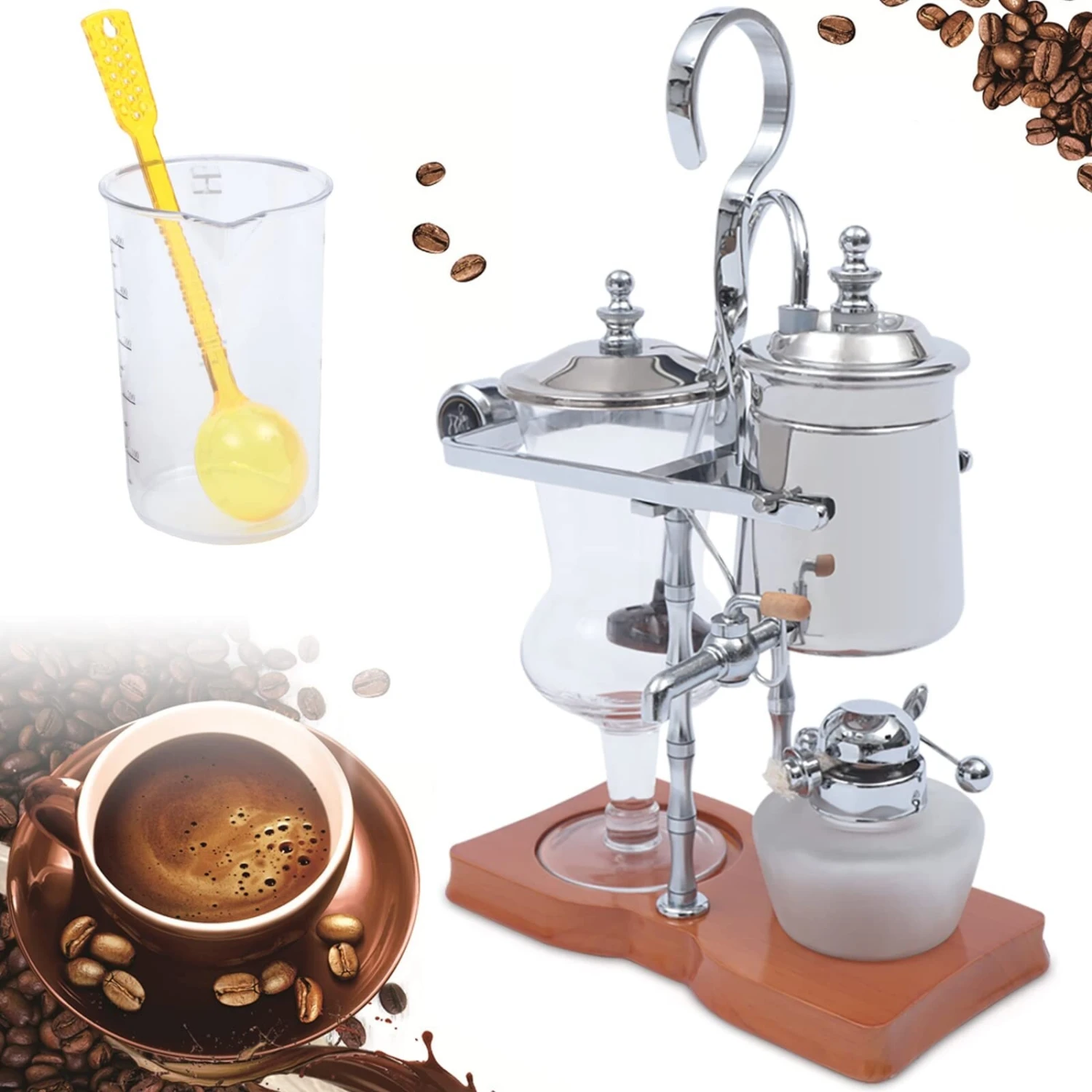 Siphon Syphon Coffee Maker Siphon Brewer, Elegant Retro-Style Design 5 Siphon Syphon Coffee Maker Siphon Brewer, Elegant Retro-Style Design - Afbeelding 3