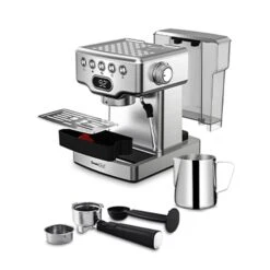 Stainless Steel 20 Bar Espresso Machine With Milk Frother 23 Stainless Steel 20 Bar Espresso Machine With Milk Frother -Koffieproducten Stainless Steel 20 bar Espresso Machine with Milk Frother 10