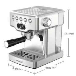 Stainless Steel 20 Bar Espresso Machine With Milk Frother 17 Stainless Steel 20 Bar Espresso Machine With Milk Frother -Koffieproducten Stainless Steel 20 bar Espresso Machine with Milk Frother 4