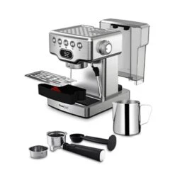 Stainless Steel 20-bar Espresso Machine With Milk Frother For Latte,Cappuccino,1.8L Water Tank 17 Stainless Steel 20-bar Espresso Machine With Milk Frother For Latte,Cappuccino,1.8L Water Tank -Koffieproducten Stainless Steel 20 bar Espresso Machine with Milk Frother for Latte2CCappuccino2C1.8L Water Tank 1