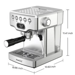 Stainless Steel Espresso Machine With Milk Frother -Koffieproducten Stainless Steel Espresso Machine with Milk Frother 3