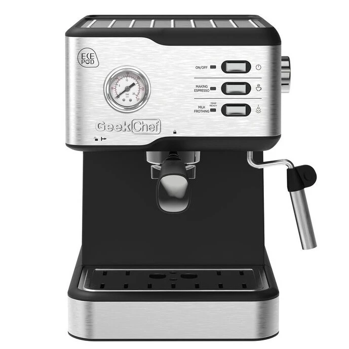 Stainless Steel Espresso Machine With Pressure Gauge And Milk Frother Steam Wand, 1.5L Water Tank 10 Stainless Steel Espresso Machine With Pressure Gauge And Milk Frother Steam Wand, 1.5L Water Tank - Afbeelding 8