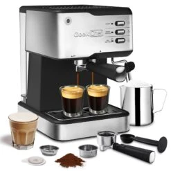 SUS304 Espresso Machine With Professional Milk Frothing Wand, 950W, 1.5L Water Tank 18 SUS304 Espresso Machine With Professional Milk Frothing Wand, 950W, 1.5L Water Tank -Koffieproducten Sus304 Espresso Machine with Professional Milk Frothing Wand2C 950W2C 1.5L Water Tank 5