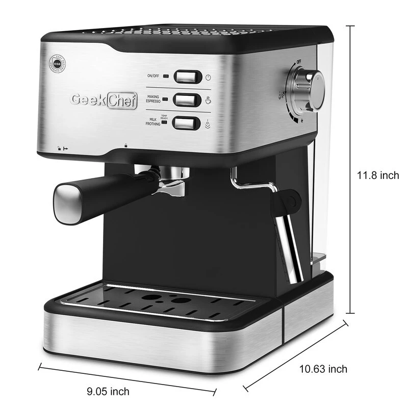 SUS304 Espresso Machine With Professional Milk Frothing Wand, 950W, 1.5L Water Tank 3 SUS304 Espresso Machine With Professional Milk Frothing Wand, 950W, 1.5L Water Tank