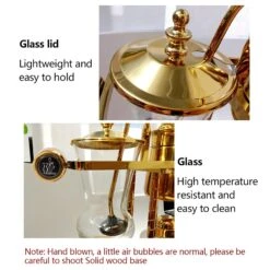 Syphon Coffee Maker, Siphon Brewer Siphon Brewer Golden 15OZ Capacity 14 Syphon Coffee Maker, Siphon Brewer Siphon Brewer Golden 15OZ Capacity -Koffieproducten Syphon Coffee Maker2C Siphon Brewer Siphon Brewer Golden 15OZ Capacity 5